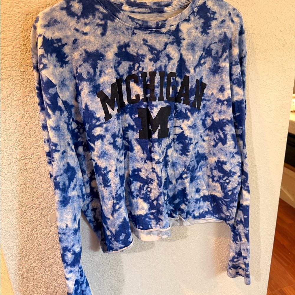 Champion Blue Tie-Dye Michigan Shirt